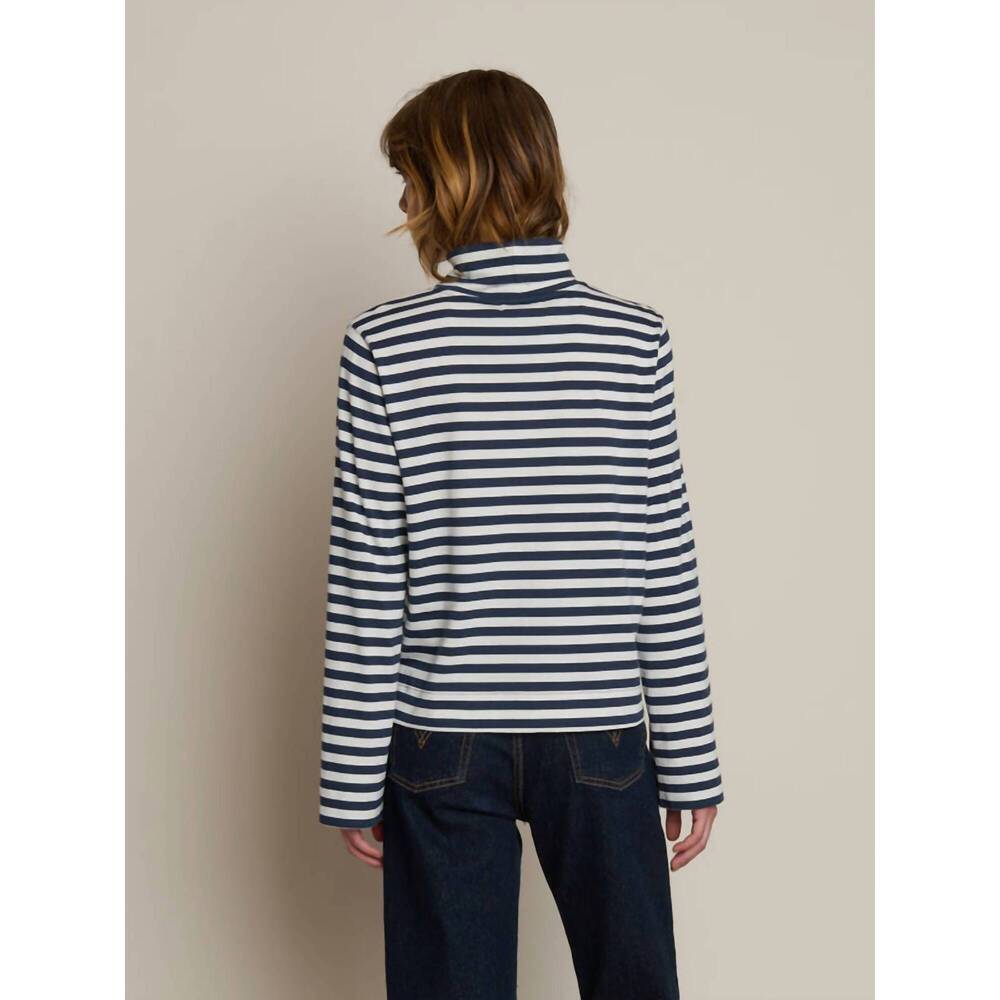 NEW NATION LTD neo mock neck tee in seascape stripe - Picture 4 of 6